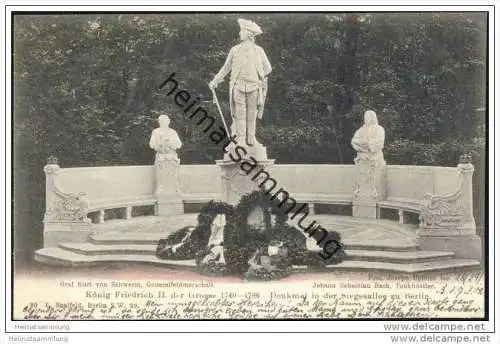 Denkmal in der Siegesallee zu Berlin -&nbsp;König Friedrich II. der Grosse - Graf Kurt von Schwerin Generalfeldmarschall