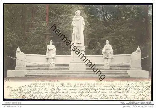 Denkmal in der Siegesallee zu Berlin -&nbsp;Kurfürst Friedrich I. - Graf Hans von Hohenlohe - Wendt von Jleburg