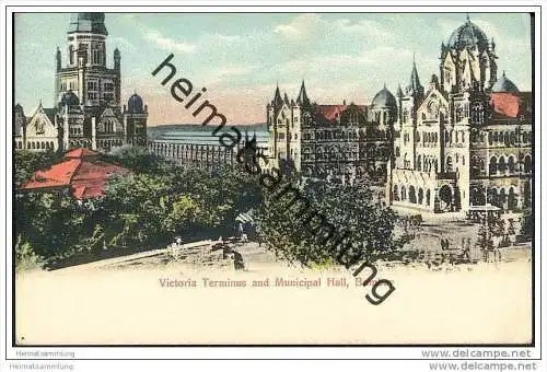 Indien - Bombay&nbsp;- Victoria Terminus and Municipal Hall - ca. 1910
