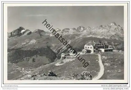 Hotel Muottas Kulm mit der Julier Gruppe - Foto-AK 1933