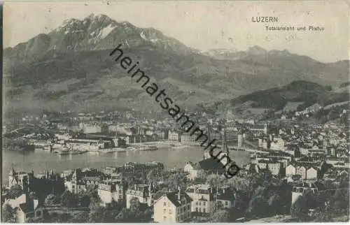 Luzern - Totalansicht und Pilatus - Verlag Leon Nordmann Luzern