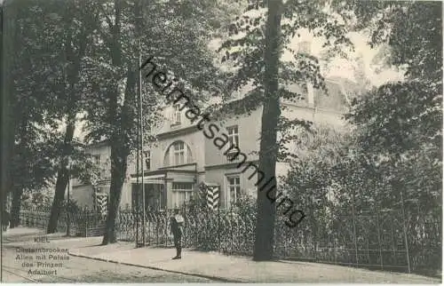 Kiel - Düsternbrooker Allee mit Palais des Prinzen Adalbert - Verlag W. J. Kiel