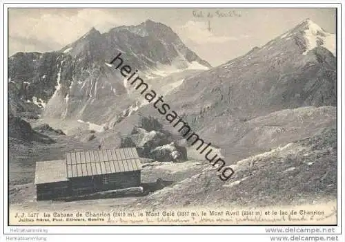 La Cabane de Chanrion - le Mont Gele - le Mont Avril et le lac de Chanrion