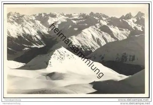 Aussicht von der Weissfluh auf die Silvretta - Foto-AK