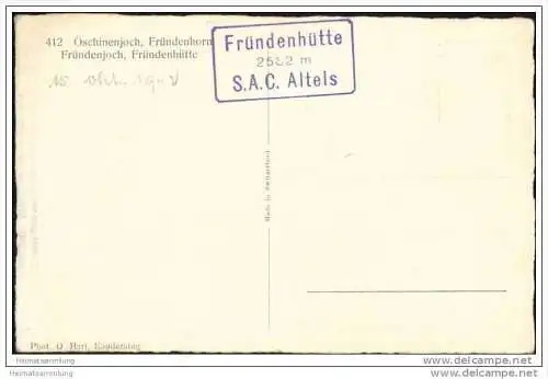 Öschinenjoch - Fründenhorn - Fründenjoch - Fründenhütte - Foto-AK 40er Jahre