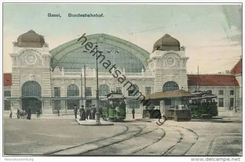 Basel - Bundesbahnhof - Strassenbahn - Tram - Verlag G. Metz Basel