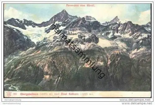 Panorama vom Hörnli - Obergabelhorn und Zinal Rothorn ca. 1910