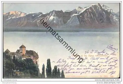 Chillon et les Alpes valaisannes