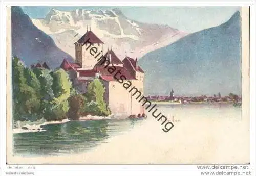 Künstlerkarte - Chillon ca. 1900