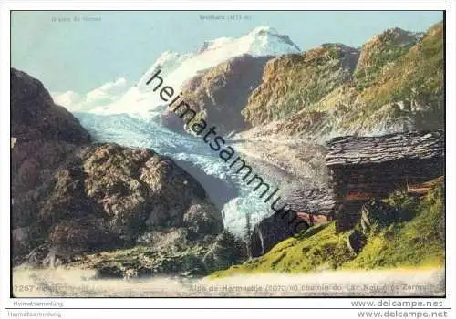 Alpe de Hermaettje - chmin du Lac Noir pres Zermatt ca. 1910 - Gornergletscher - Breithorn