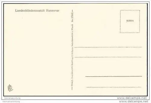 Hannover - Landesblindenanstalt - Korbmacherei - AK 30er Jahre