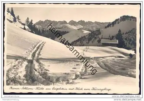 Priener Hütte am Geigelstein mit Blick zum Kaisergebirge - Foto-AK