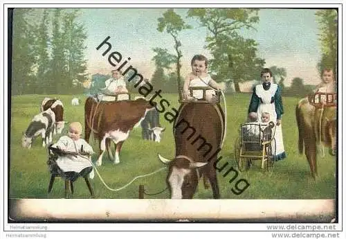 Humor - Kinder - Kühe - Kinderwagen - Trinkschläuche