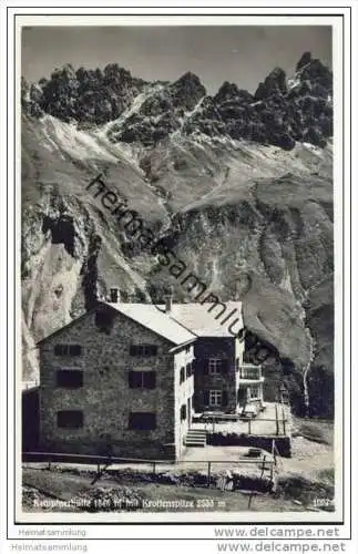Kemptnerhütte mit Krottenspitze - Foto-AK 30er Jahre