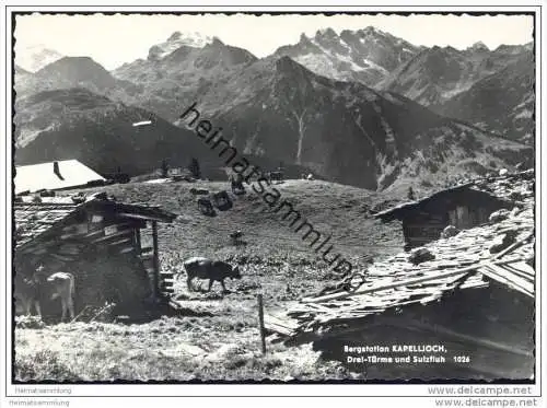 Bergstation Kapelljoch - Drei Türme und Sulzfluh - Foto-AK Grossformat