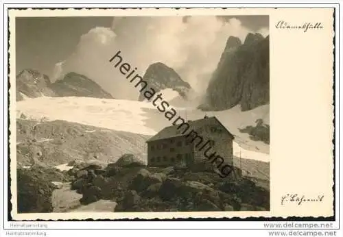 Adamekhütte und Dachstein - Foto-AK 1939