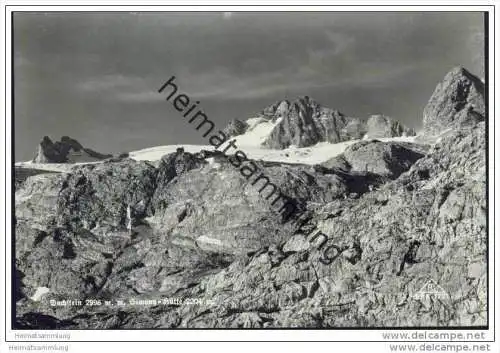 Dachstein mit Simony Hütte - Foto-AK