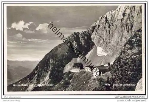 Gruttenhütte mit Treffauer Kaiser - Foto-AK