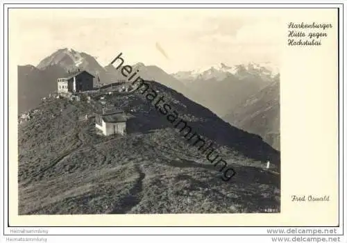 Starkenburger Hütte gegen Hochstubai - Foto-AK