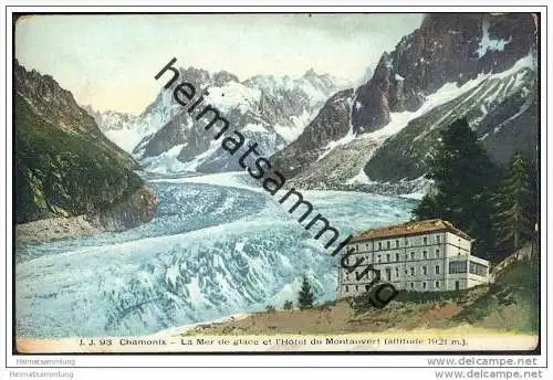 Chamonix - Le Mer de glace et l'Hotel du Montanvert
