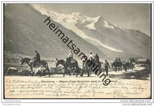 Chamonix - Depart d'une Caravane pour le Montanvert