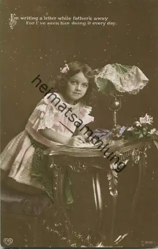 Mädchen beim Briefeschreiben - Published by E. A. Schwertfeger & Co. London EAS