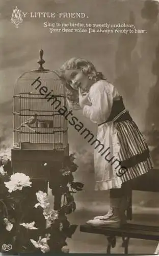 Mädchen - Vogel im Käfig - Published by E. A. Schwertfeger & Co. London EAS