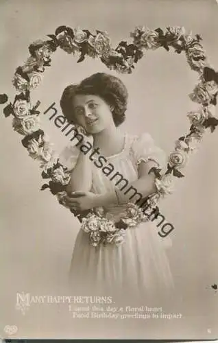 Frau mit einem Blumenherz - Published by E. A. Schwertfeger & Co. London EAS