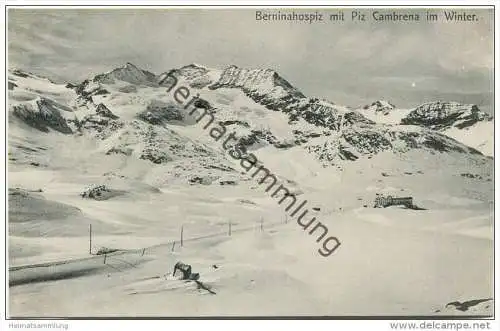Bernina-Hospiz mit Piz Cambrena im Winter - Verlag Engadin Press Co. Samaden