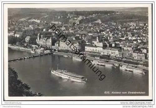 Koblenz vom Ehrenbreitstein - Foto-AK
