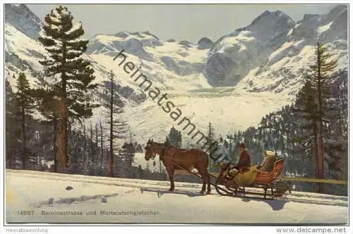 Berninastrasse und Morteratschgletscher - Verlag Wehrli AG Kilchberg Zürich