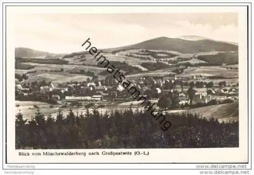 Blick vom Mönchswalderberg nach  Grossposswitz - Foto-AK
