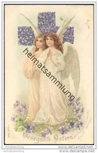 Gesegnete Ostern - Engel - Veilchen