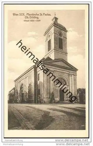 Wien XIX. - Ob. Döbling - Pfarrkirche St. Paulus ca. 1910
