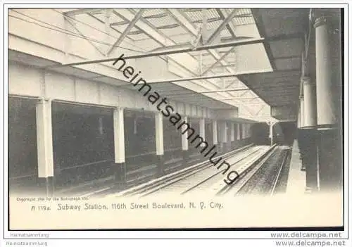 New York - Subway Station - 116th Street Boulevard ca. 1900