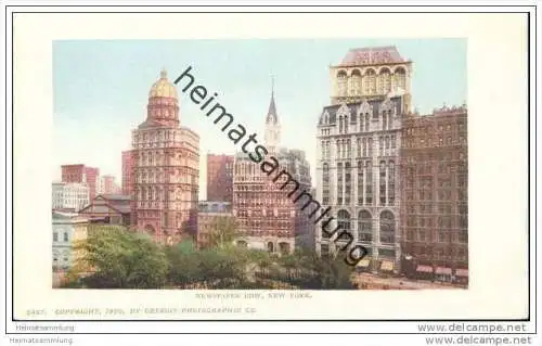 New York - Newspaper Row - Private Mailing Card 1900