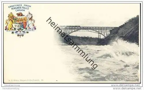 Greetings from Niagara Falls - Canada - Whirlpool Rapids - Railroad - R.P. Slater Niagara Falls Canada ca. 1900