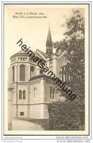 Wien XIII. - Lainzerstrasse 138 - Kirche z. h. Herzen Jesu ca. 1910