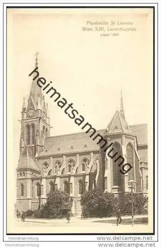 Wien XIII. - Laurentiusplatz - Pfarrkirche St. Laurenz ca. 1910