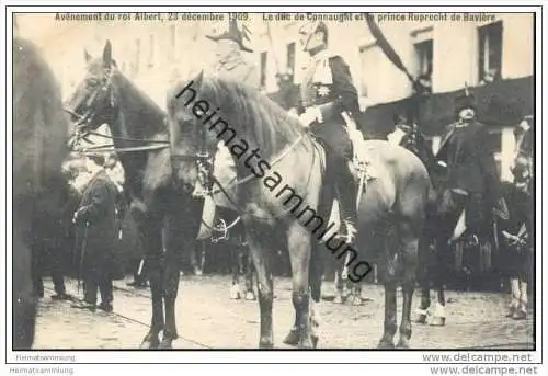 Avenement du roi Albert 23 décembre 1909 - Le duc de Connaught et le prince Ruprecht de Bavière