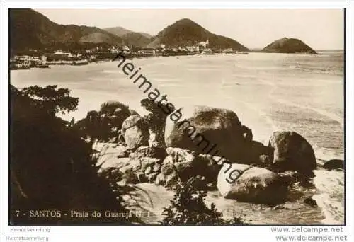 Santos - Praiia do Guaruja - Foto-AK 20er Jahre