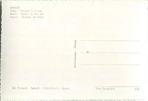 Grado - La spiaggia - Terrazza a mare - Foto-AK Grossformat 50er Jahre - Ed. Fiumano Grado