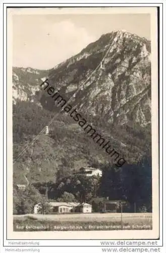 Bad Reichenhall - Bergwirtshaus und Enzianbrennerei zum Schroffen - Predigtstuhlbahn - Seilbahn - Foto-AK