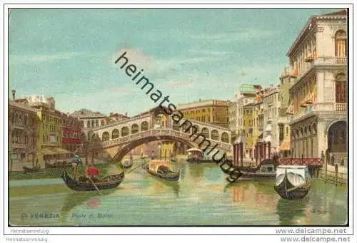 Venezia - Ponte di Rialto - Künstlerkarte ca. 1900