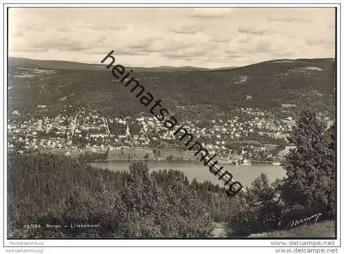 Lillehammer - Gesamtansicht - Foto-AK Grossformat 30er Jahre
