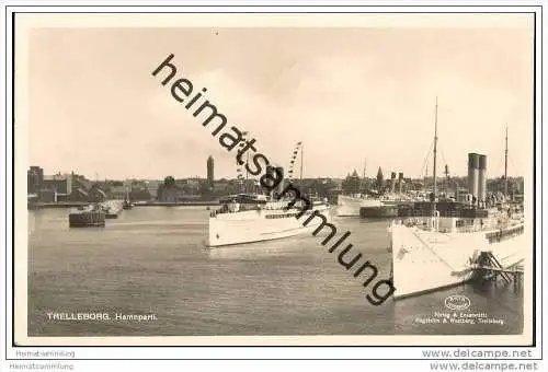 Trelleborg - Hamnparti - Foto-AK