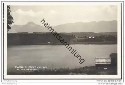 Magdalenensee bei Villach mit Mittagskogel - Foto-AK 1926