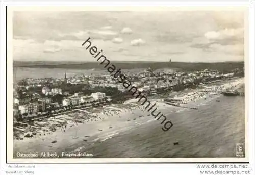 Ostseebad Ahlbeck - Fliegeraufnahme - Foto-AK 30er Jahre