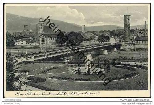 Hann.-Münden - Neue Pionierbrücke mit Pionier-Ehrenmal - Feldpost