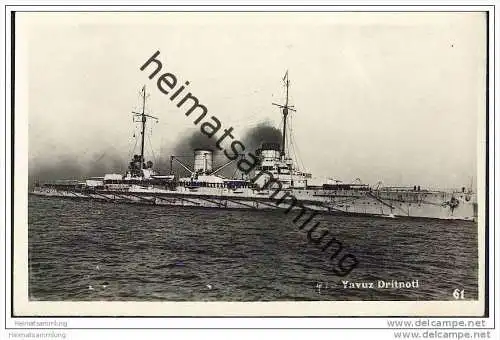 Yavuz Dritnotl - Türkisches Kriegsschiff - Foto-AK 30er Jahre